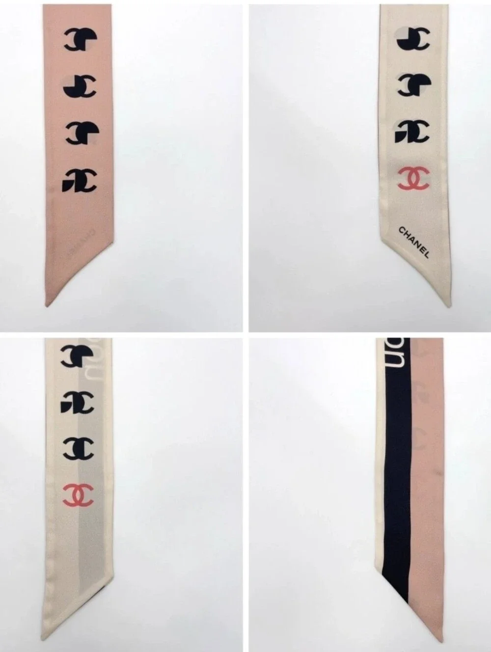 Auth CHANEL Coco Cambon Silk Twilly Scarf
